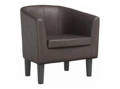 Clicnbuy Sillón Estilo Cabriolet|Sillón cuero sintético marrón