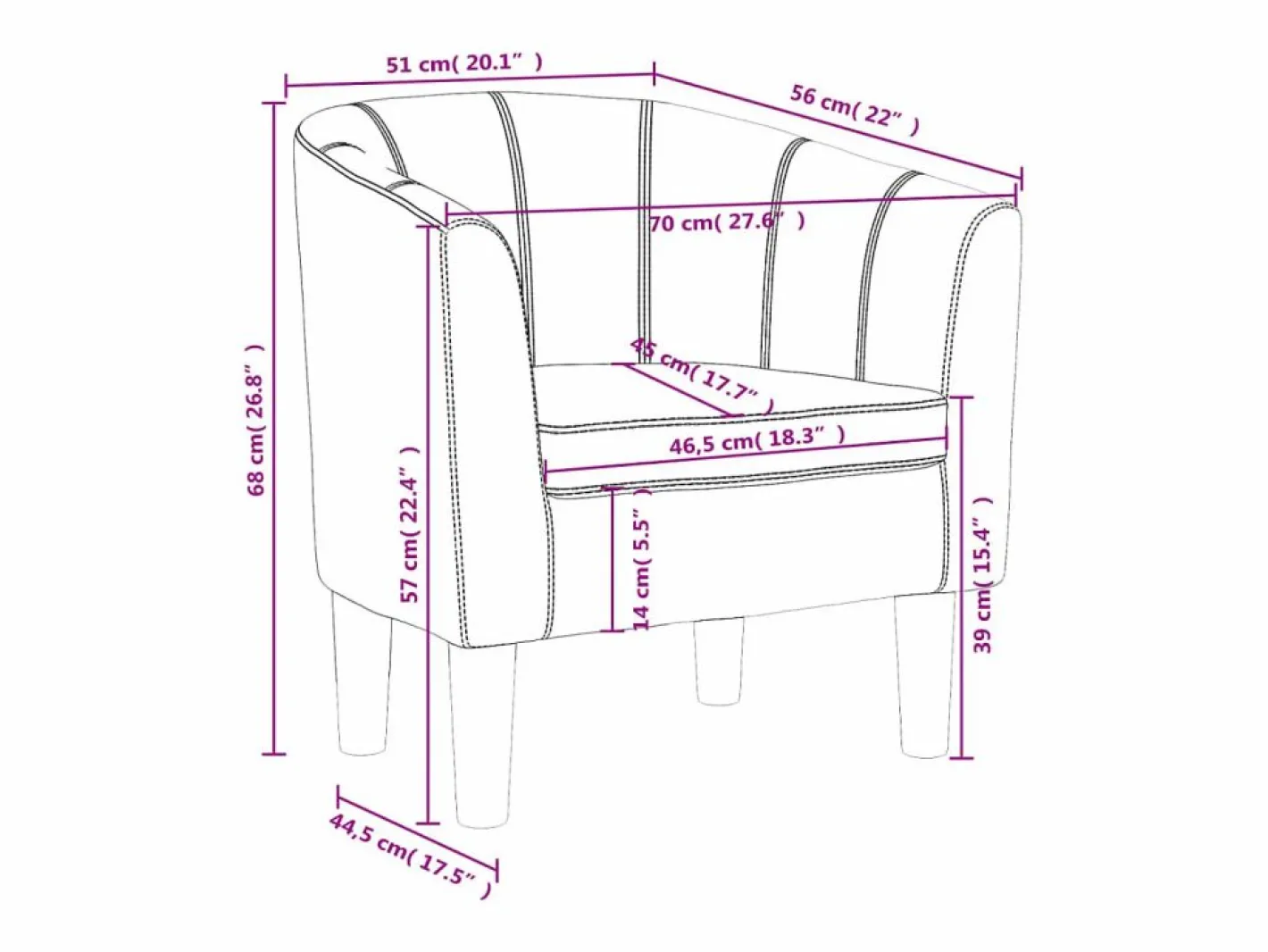 vidaxl Sillón cuero sintético marrón Marru00f3n Online