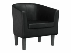vidaxl Sillón cuero sintético Negro