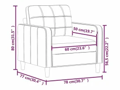 vidaxl Sillón cuero sintético 60 cm Negro Discount