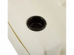 OKWISH Conjunto Sofá Y Sillón|Sillón de 1 plaza en cuero sintético con puerto USB y portavasos - Convertible en cama o chaise longue
