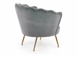 MSO Sillón|Sillón de concha de terciopelo con patas doradas CAPRICA