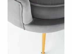 MSO Sillón|Sillón de concha de terciopelo con patas doradas CAPRICA