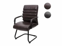 Sillón de conferencia -H31, piel sintética marrón^MCW Discount