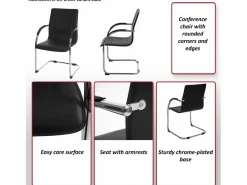 MCW Silla Conferencia|Sillón de conferencia Perm (juego de 2), marrón