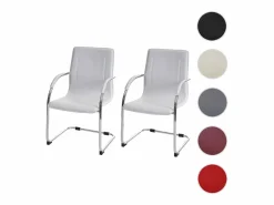 MCW Sillón de conferencia Perm (juego de 2), Blanco Discount
