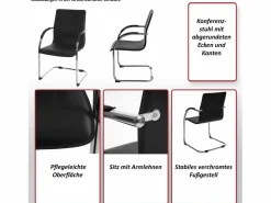 MCW Sillón de conferencia Perm (juego de 2), Blanco Discount