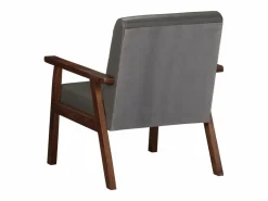 vidaxl Sillón de cuero auténtico Gris Discount