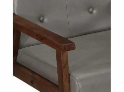 vidaxl Sillón de cuero auténtico Gris Discount