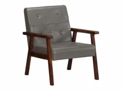 vidaxl Sillón de cuero auténtico Gris Discount