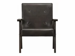 Clicnbuy Sillón de cuero auténtico Gris New