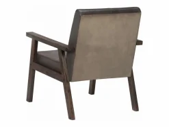 Clicnbuy Sillón de cuero auténtico Gris New