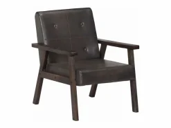 Clicnbuy Sillón de cuero auténtico Gris New