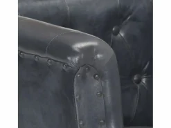 Clicnbuy Sillón de cuero auténtico Gris Hot