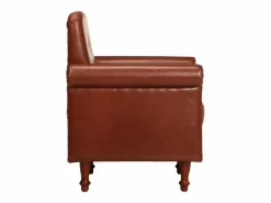 Clicnbuy Sillón de cuero auténtico marrón Marru00f3n Sale