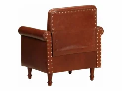 Clicnbuy Sillón de cuero auténtico marrón Marru00f3n Sale