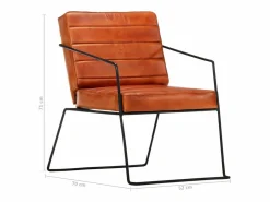vidaxl Sillón De Piel|Sillón de cuero auténtico marrón canela