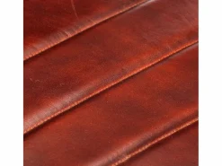 Sillón de cuero auténtico marrón oscuro^Clicnbuy Discount