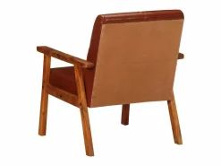 vidaxl Sillón de cuero auténtico marrón Marru00f3n