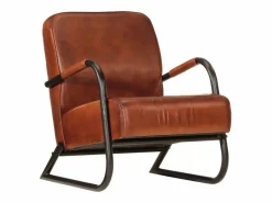 Clicnbuy Sillón de cuero auténtico marrón Marru00f3n New