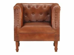 vidaxl Sillón De Piel|Sillón de cuero auténtico marrón