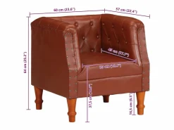 vidaxl Sillón De Piel|Sillón de cuero auténtico marrón