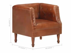 vidaxl Sillón De Piel|Sillón de cuero auténtico marrón