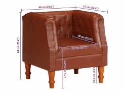 vidaxl Sillón De Piel|Sillón de cuero auténtico marrón