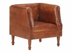 vidaxl Sillón De Piel|Sillón de cuero auténtico marrón