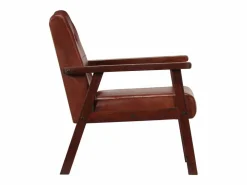 Sillón de cuero auténtico marrón oscuro^Clicnbuy Hot