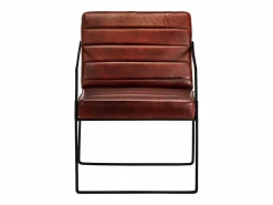 Sillón de cuero auténtico marrón oscuro^vidaxl Online