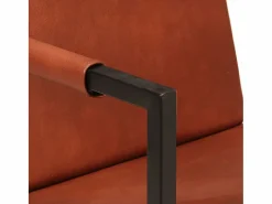 Sillón de cuero auténtico marrón^Clicnbuy Online