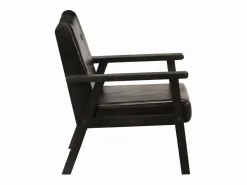 Clicnbuy Sillón de cuero auténtico Negro New