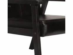 Clicnbuy Sillón de cuero auténtico Negro New