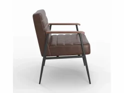 Rendez-Vous Déco Sillón de cuero de búfalo marrón y metal negro - Hugues Marru00f3n Clearance