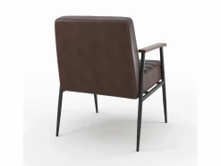 Rendez-Vous Déco Sillón de cuero de búfalo marrón y metal negro - Hugues Marru00f3n Clearance