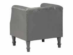 vidaxl Sillón de cuero de cabra auténtico Gris