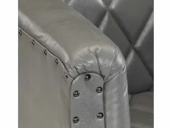 vidaxl Sillón de cuero de cabra auténtico Gris