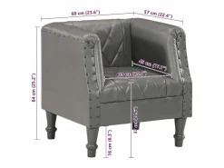 vidaxl Sillón de cuero de cabra auténtico Gris