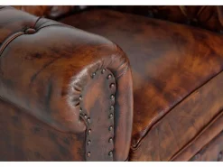 Sillón de cuero y metal marrón^Giner y colomer Sale