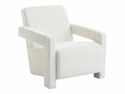 Vente-unique Sillón de diseño de tela bouclé color ISPARTA Blanco Best