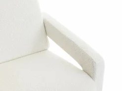 Vente-unique Sillón de diseño de tela bouclé color ISPARTA Blanco Best