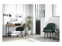 Miliboo Silla De Escritorio|Sillón de escritorio diseño tejido petróleo SHANA