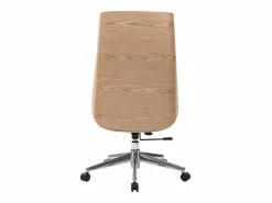 Miliboo Silla De Oficina|Sillón de escritorio moderno madera clara y blanca CURVED