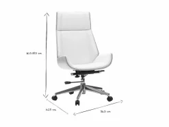 Miliboo Silla De Oficina|Sillón de escritorio moderno madera clara y blanca CURVED