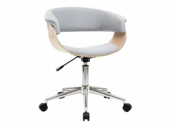 Sillón de escritorio moderno tejido y madera clara OKTAV^Miliboo Sale