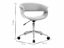 Sillón de escritorio moderno tejido y madera clara OKTAV^Miliboo Sale