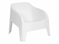 Sillón de jardín apilable "Polignano" de resina para exterior, 79 x 76,5 cm, 70 h Blanco Clearance