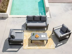 MYLIA Salones De Jardín|Sillón de jardín de aluminio - antracita - MOLOKAI