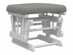 vidaxl Sillón Balancín|Sillón de lactancia con taburete tela claro